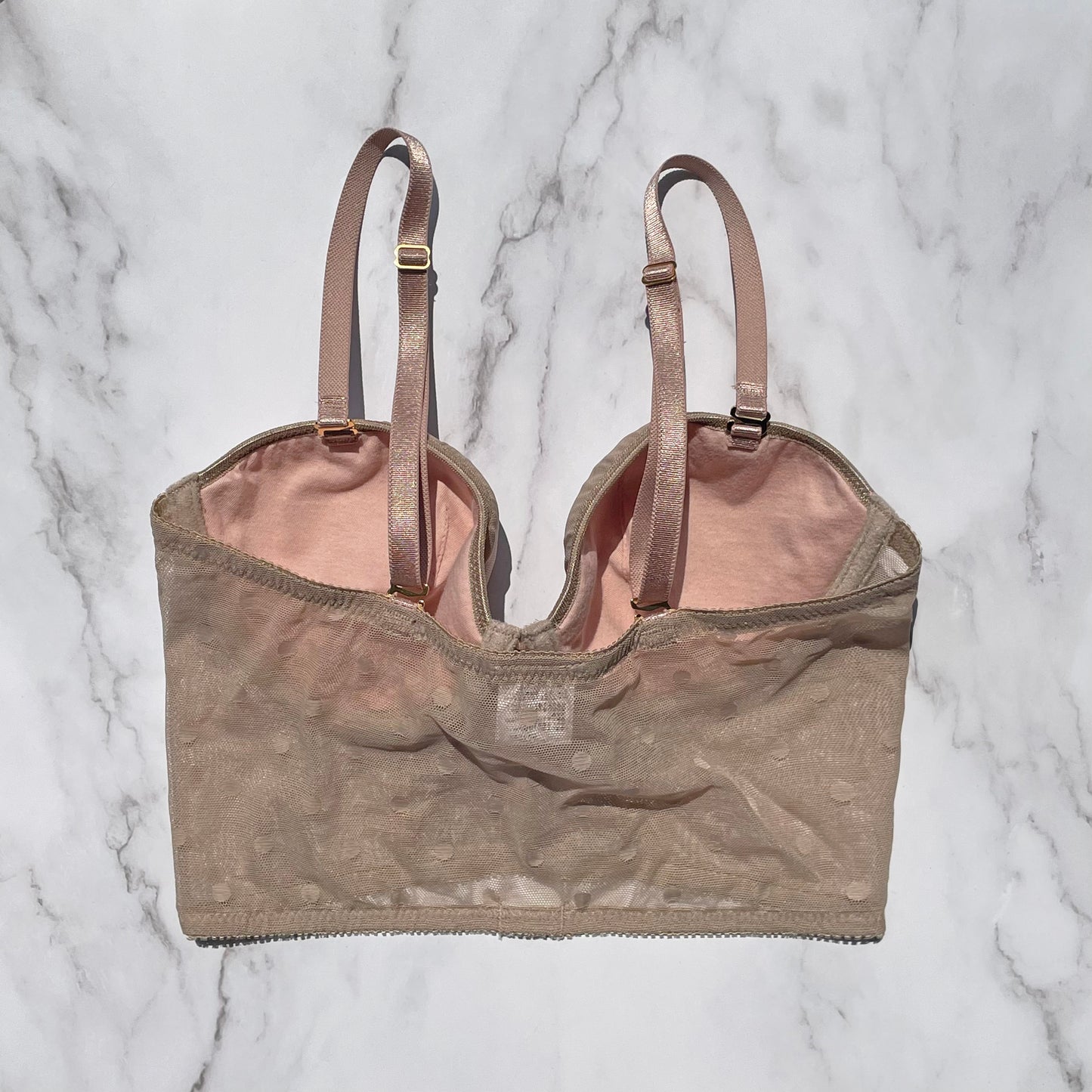 Dot Strapless Bra|Beige