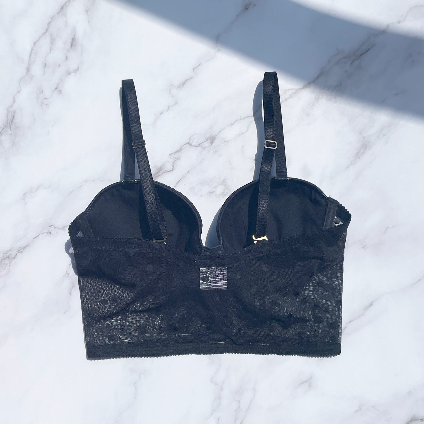 Dot Strapless Bra|Black