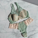 SALE Floral Mint green Underwire Bra