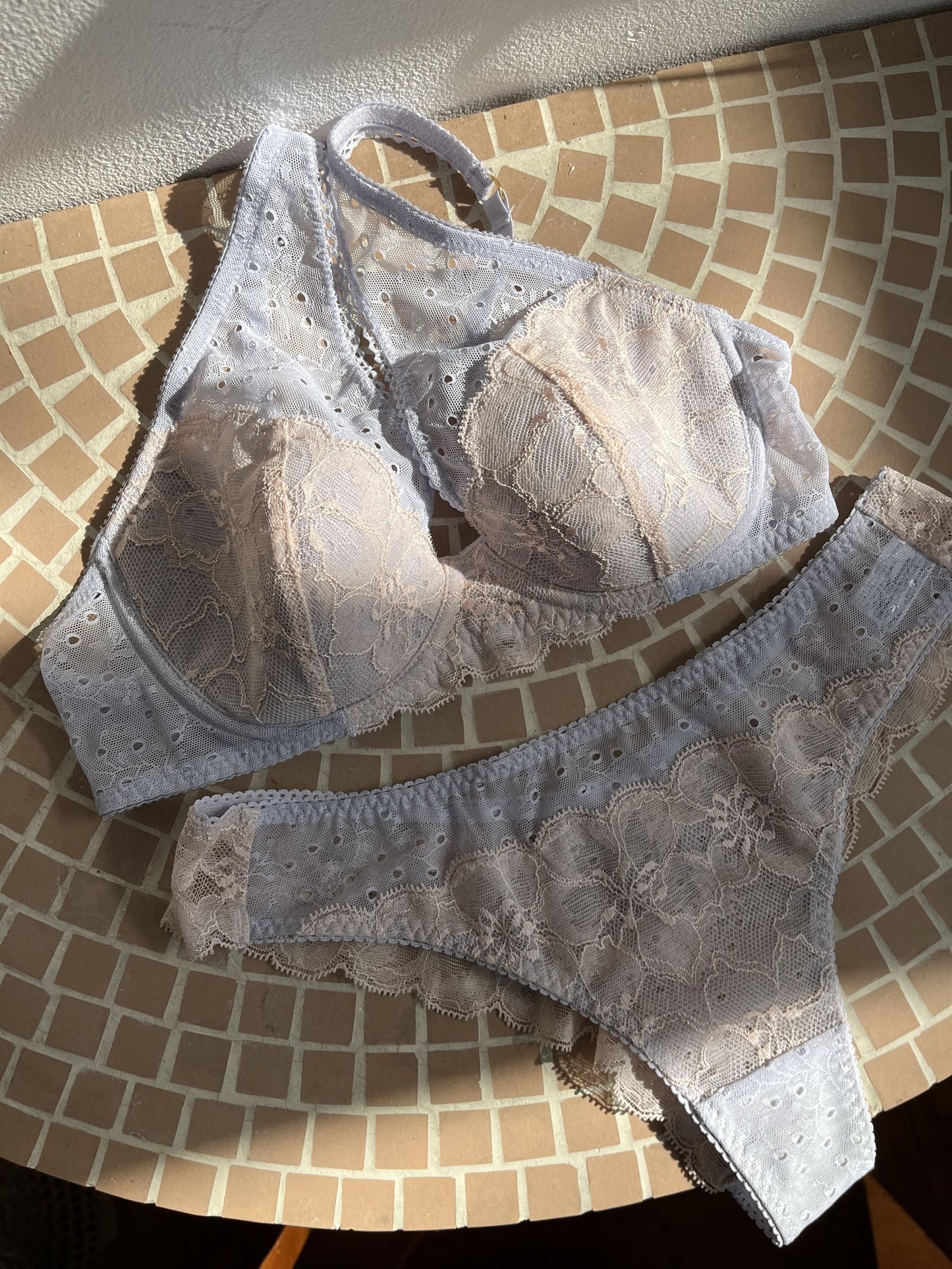 Jasmine Plunge Underwire Bra|Pale Blue