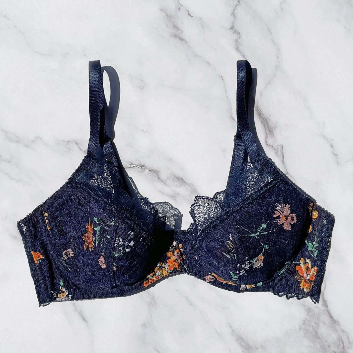 Night Garden Underwire Bra|Navy