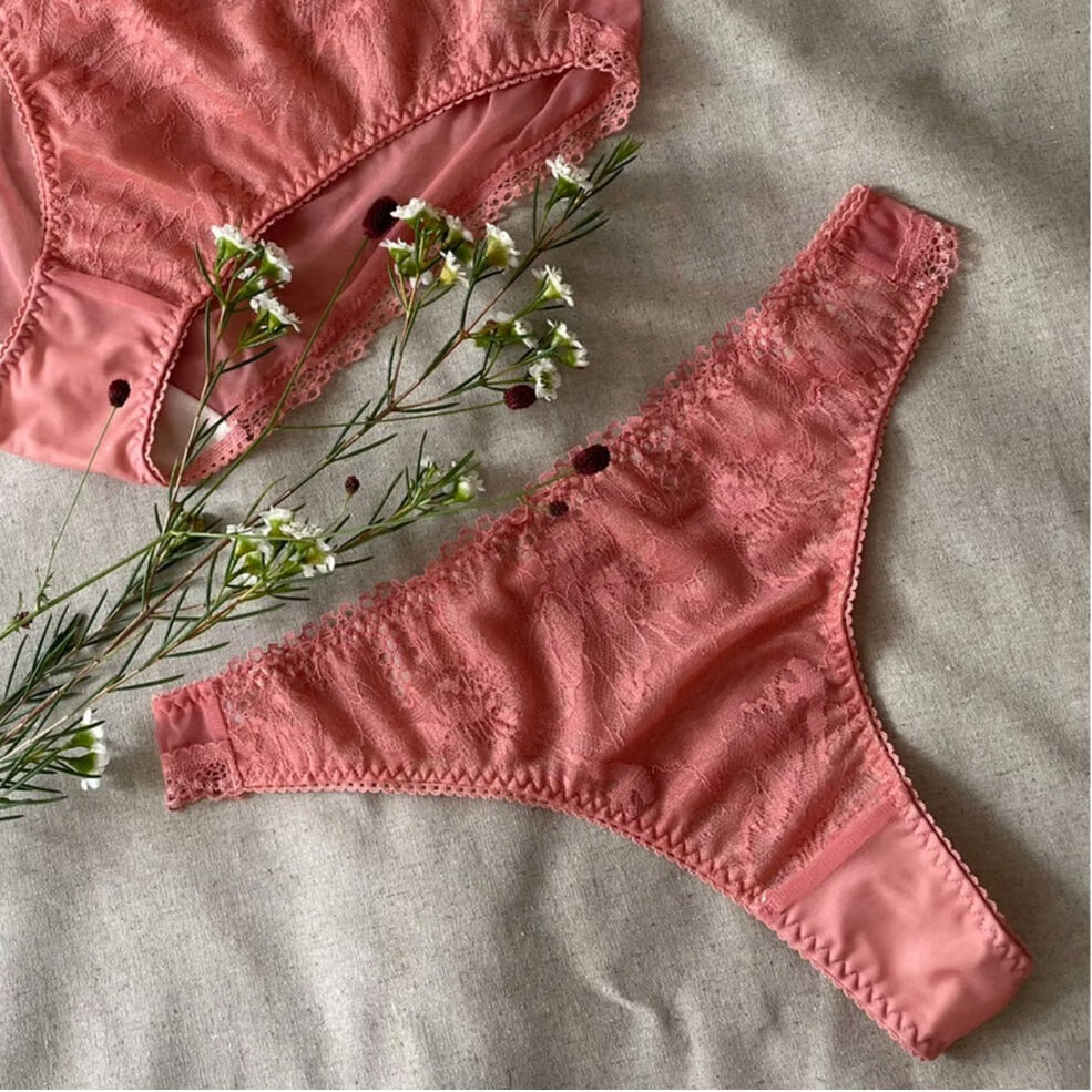 SALE Calla Lily Coral Thong