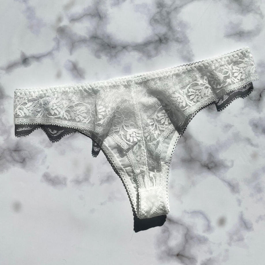 SALE Freesia White Thong