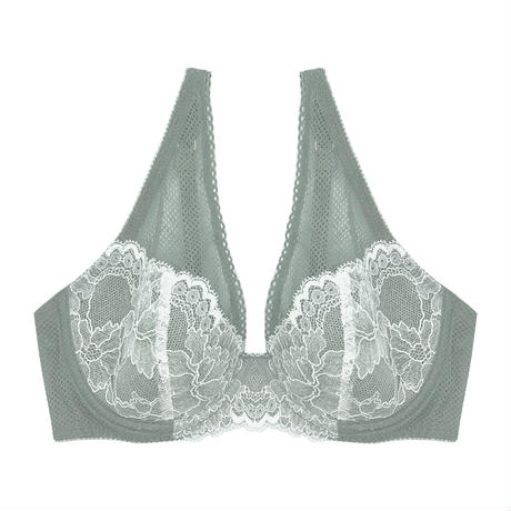 SALE Daisy Ash Green ×White Underwire Bra