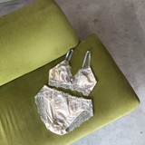 SALE Peach Rose Dusty Blue Bralette