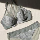 Daisy Ash Green ×White Underwire Bra