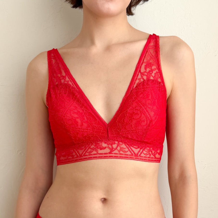 Amary Long Bralette｜Red