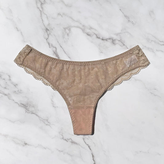 Dot Strapless set Thong｜Beige