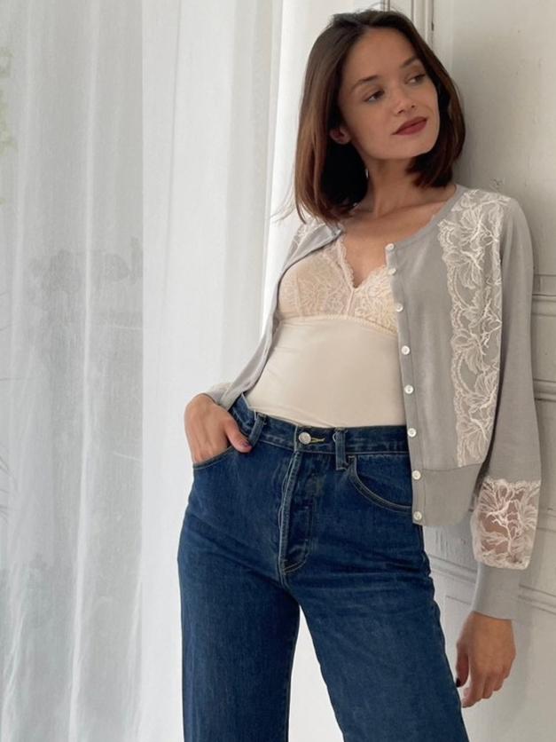Lila Honey Gray -Knit Cardigan