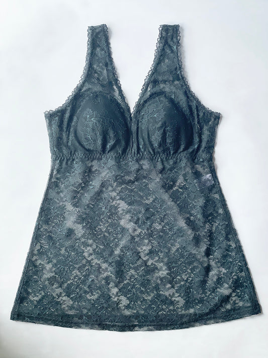 Viola All Lace BraCamisole｜Moss Green