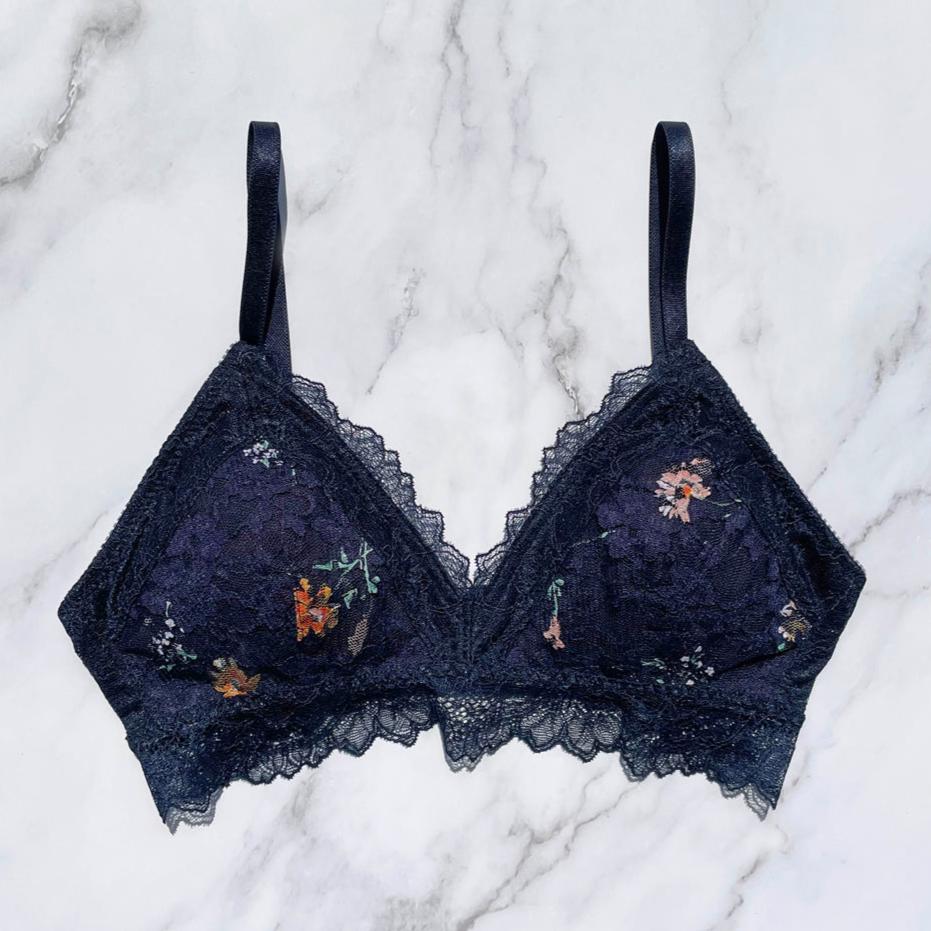 Night Garden Bralette｜Black