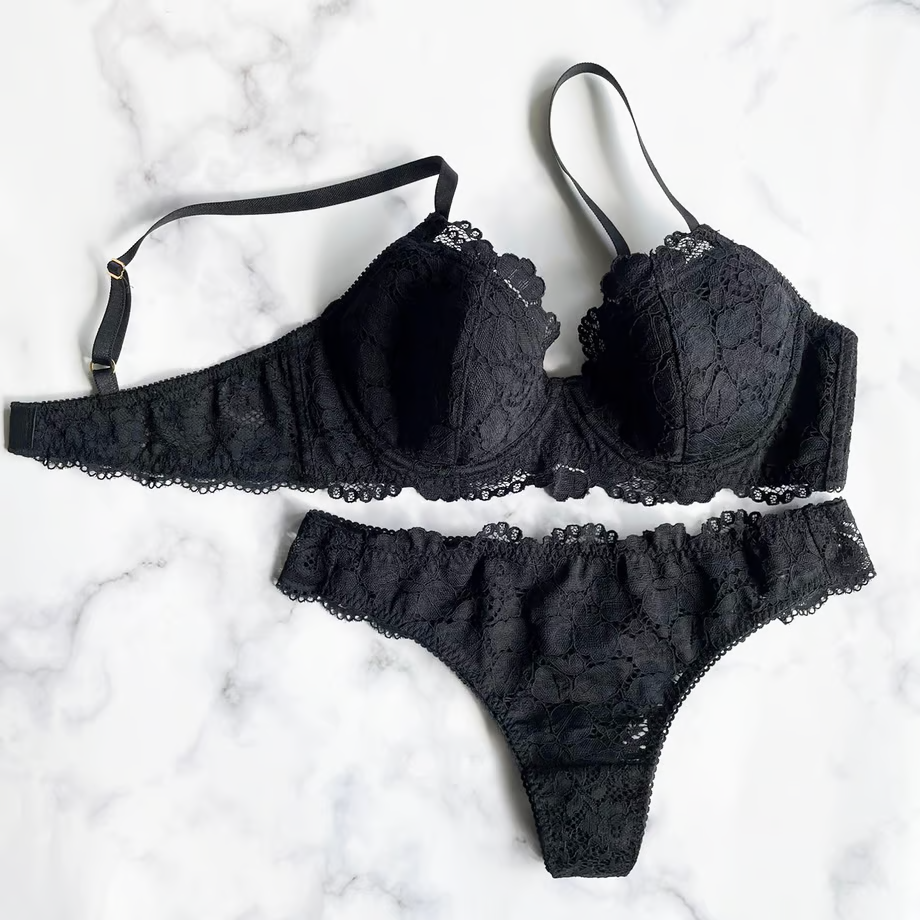 Peony Black Underwire Bra