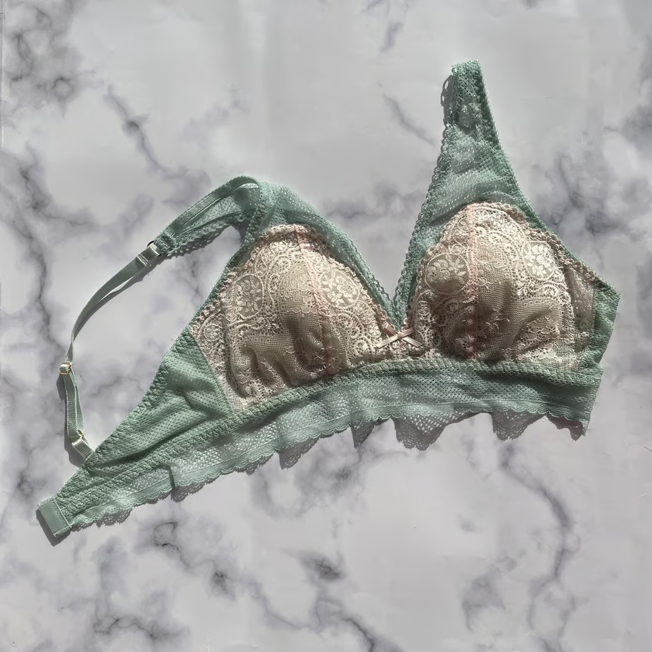 SALE Floral Mint Green Bralette