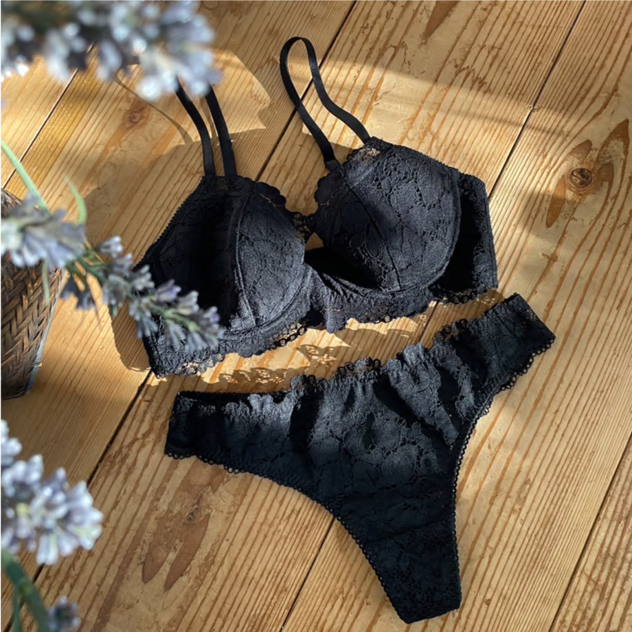 Peony Black Underwire Bra