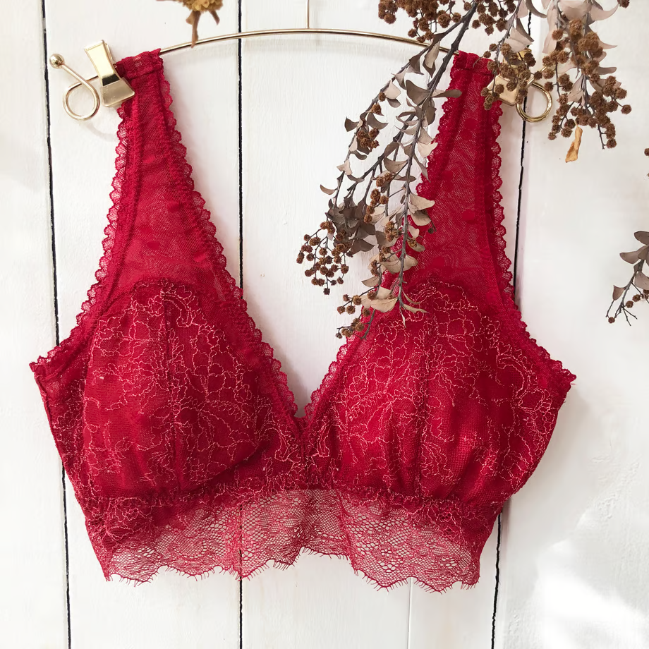 Polka Dot Berry Red Bralette