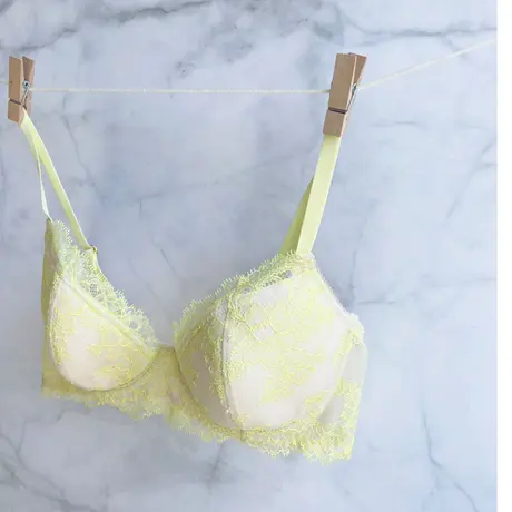 SALE Poppy Lime Yellow Underwire Bra