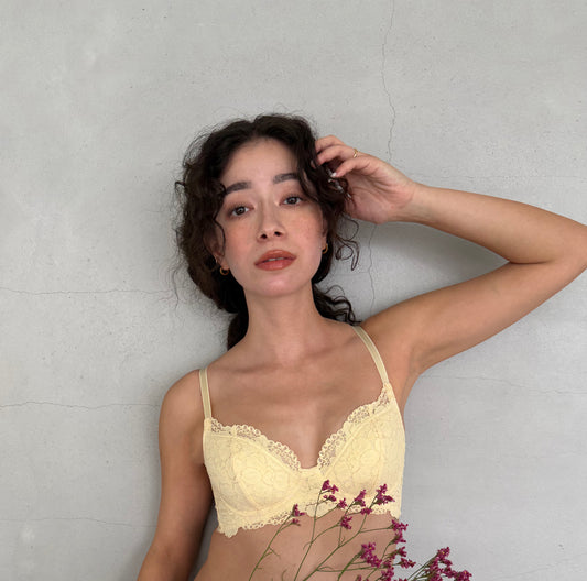 Peony Underwire Bra | Light Yellow
