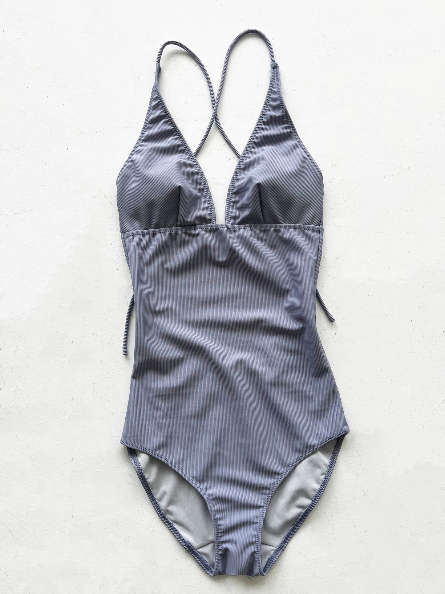 Swim Wear Holterneck Onepiece｜Blue Glay