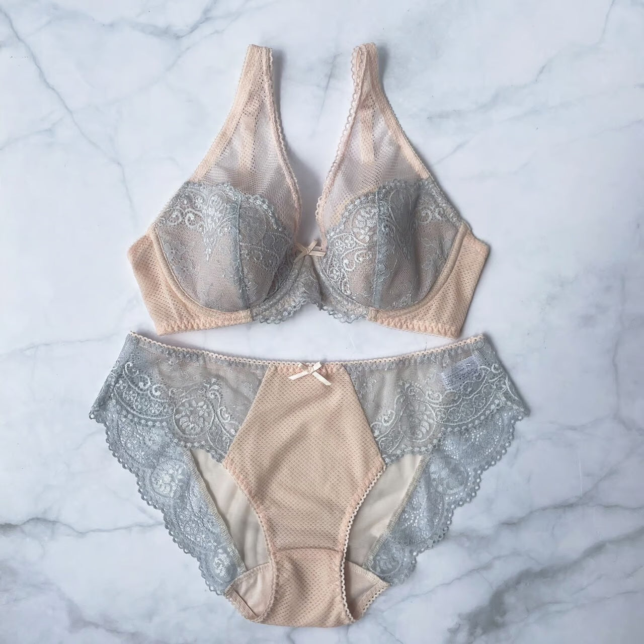 SALE Floral Pink×Blue Lace Bikini