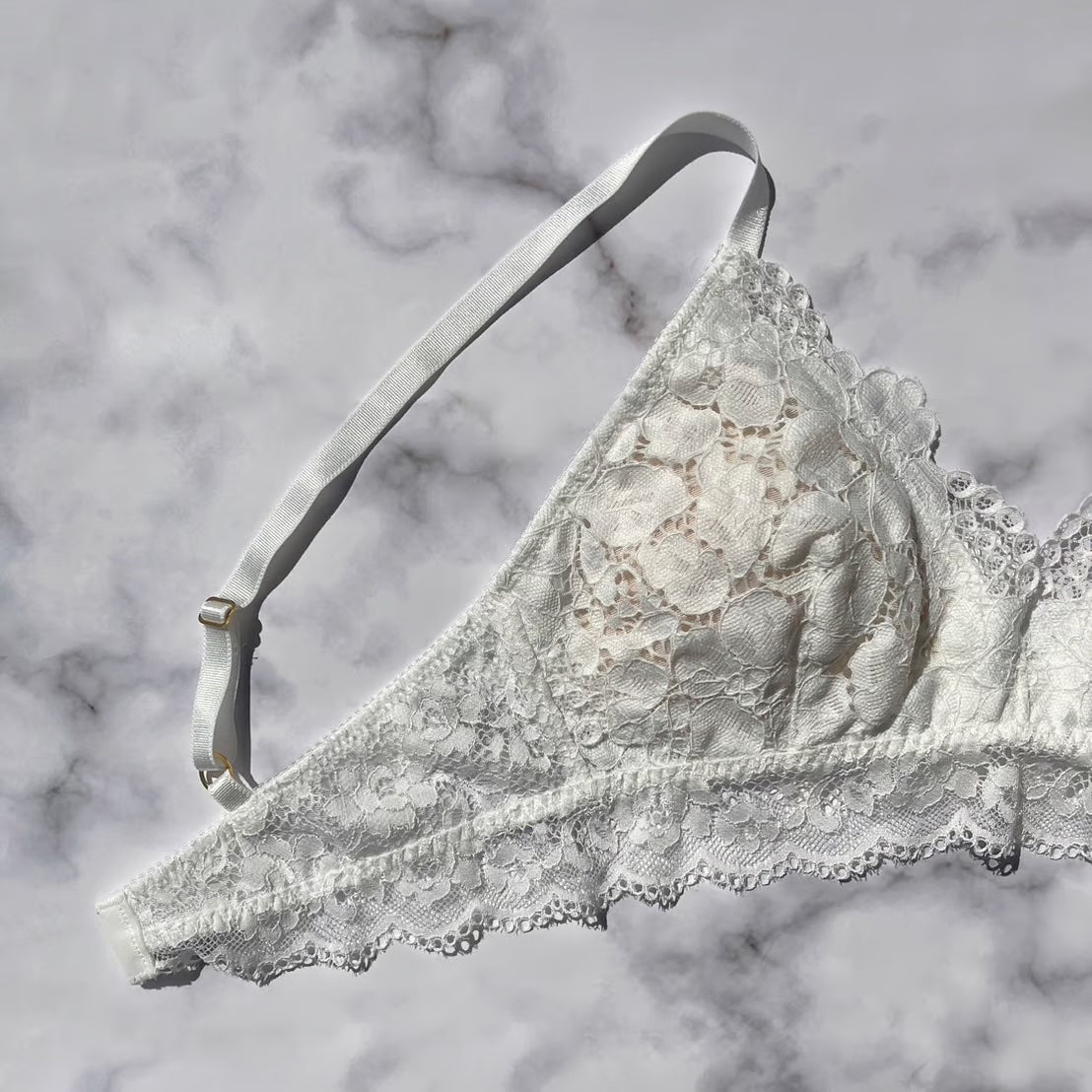Peony White Bralette