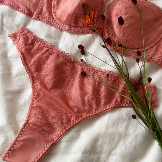 SALE Calla Lily Coral Thong