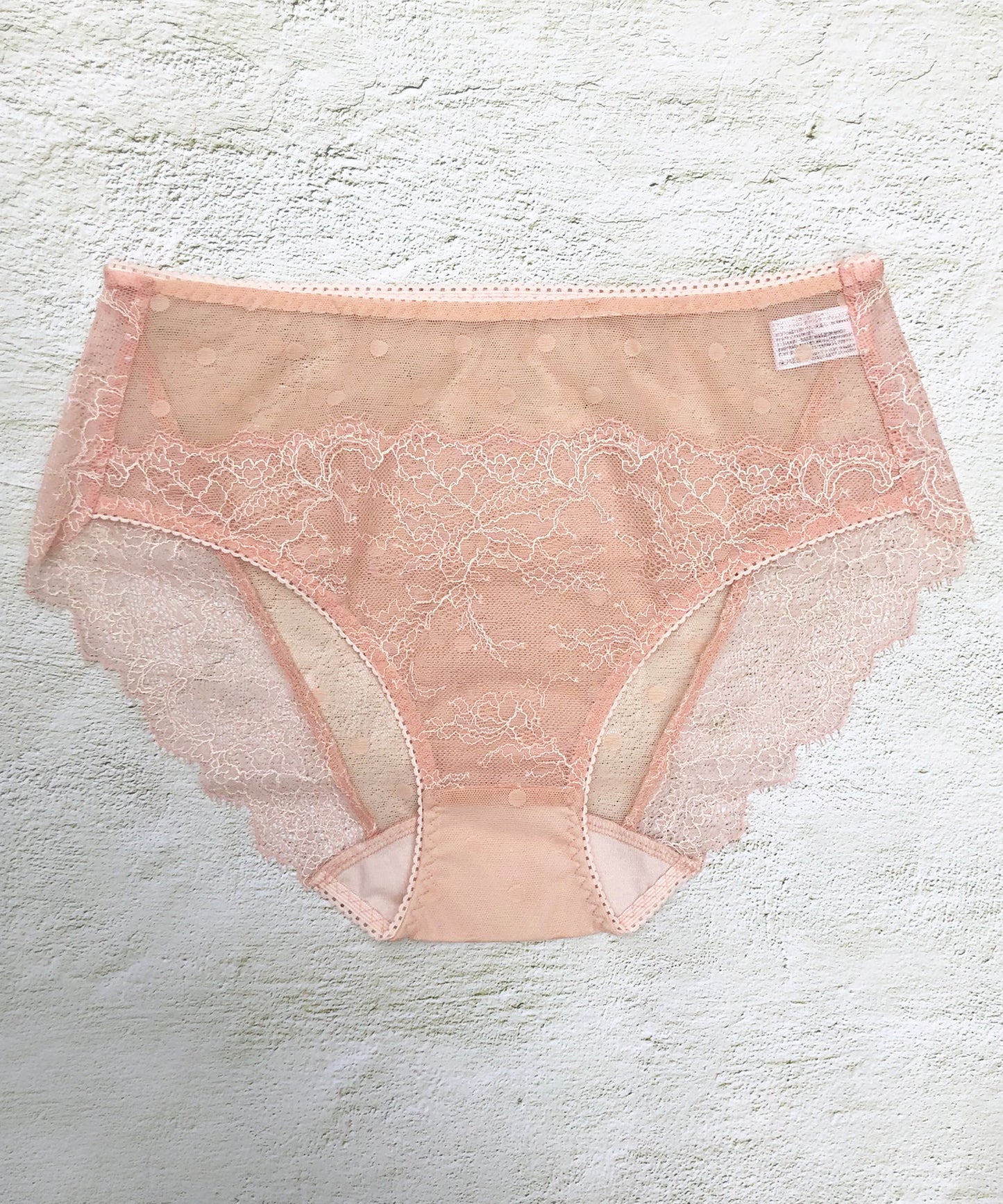 Polka Dot High Waist Bikini｜Pink Beige