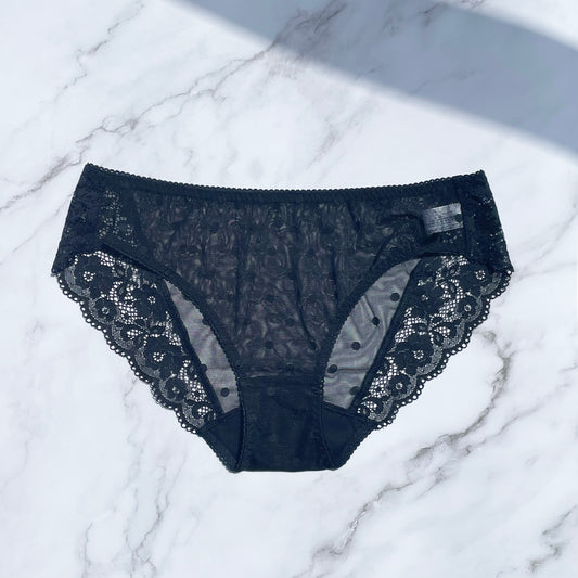 Dot Strapless set Bikini | Black