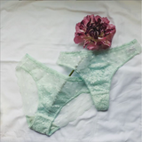 SALE Minty White Thong Green