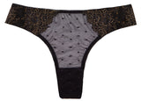 Polka Dot Black Thong