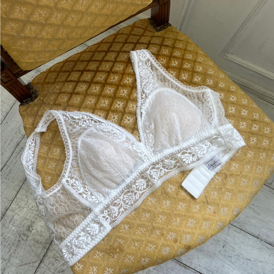 SALE Freesia White Long Bralette