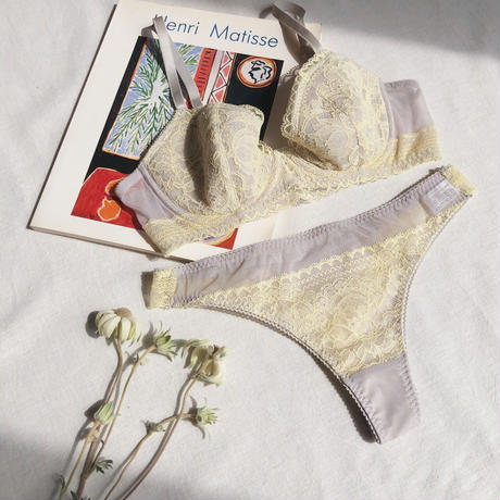 SALE Tiara Lemon ×Gray Underwire Bra